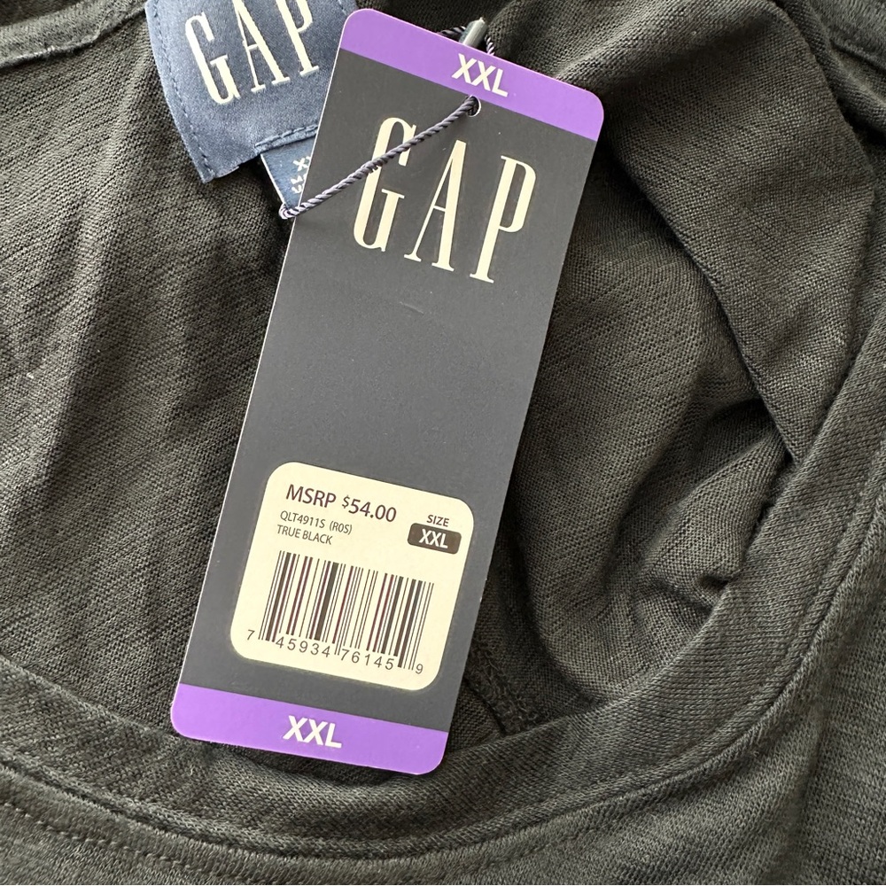 GAP Black Burnout Long Sleeve Tee Size XXL - Picture 5 of 8